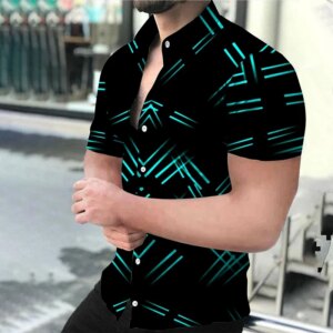 Luxury Shirt 3d Printed Button Shirts Men Fashion Oversized Blouse Lapel Shirt Beach Camisas Bussiness Casual Men's Clothing