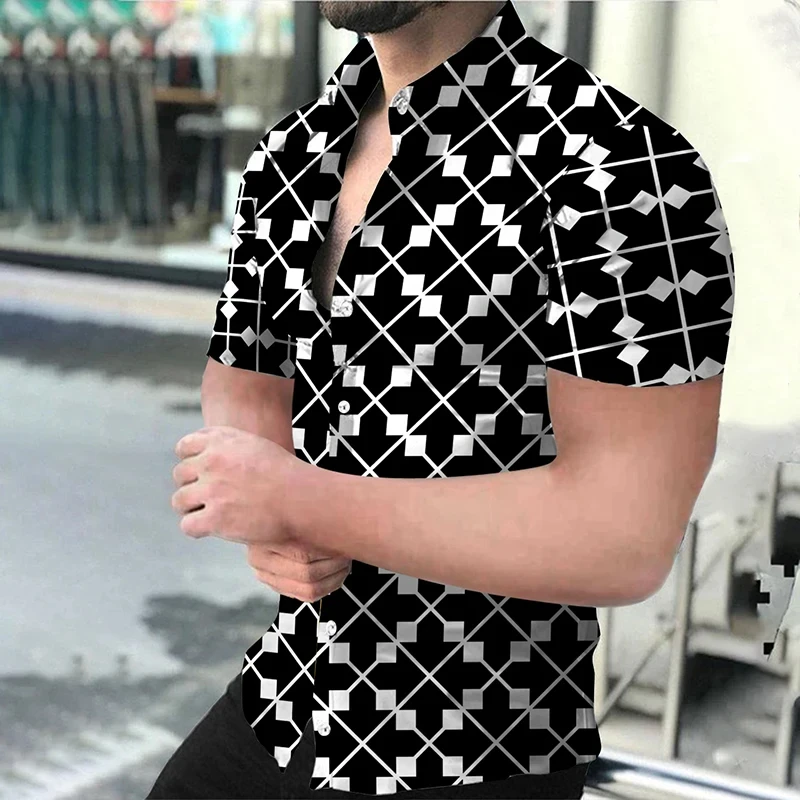 Luxury Shirt 3d Printed Button Shirts Men Fashion Oversized Blouse Lapel Shirt Beach Camisas Bussiness Casual Men's Clothing
