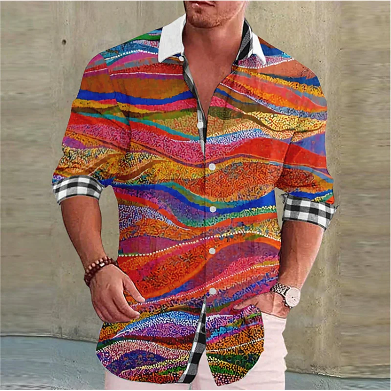 Valentine's Day Pattern Rose Novelty Casual Men's Shirt Holiday Casual Daily Shirt Lapel Long Sleeve Red S-5XL Fast Shipping
