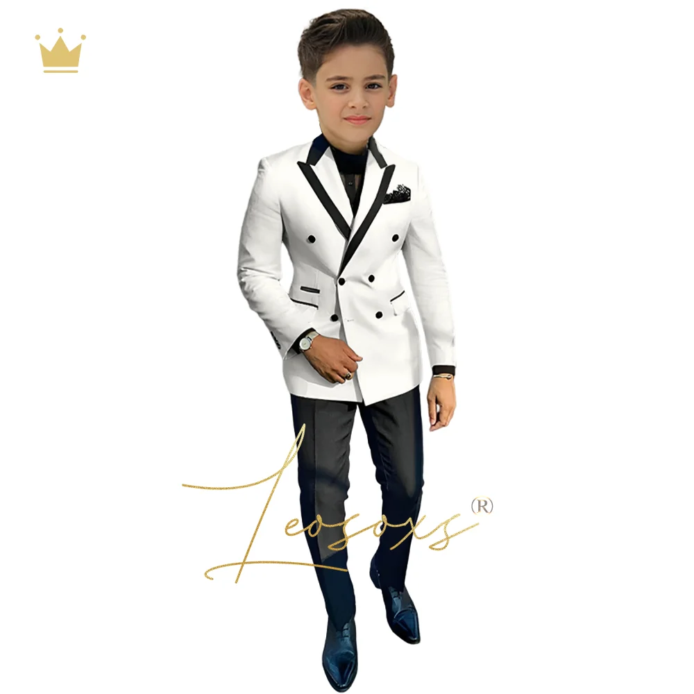 Boys Fashion Dress Suit 2-piece Children's Gun Collar Colorblock Jacket Pants Suit Custom Wedding Party Tuxedo Boys Fashion Dress Suit 2-piece Children's Gun Collar Colorblock Jacket Pants Suit Custom Wedding Party Tuxedo