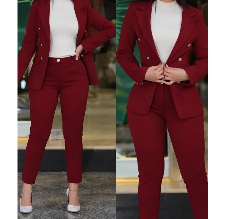 Blazer Women's Suits Elegant Pants Long Sleeved Coat Solid Color Fashion Versatile Casual Set Summer New 2023 Y2k Clothes Blazer Women's Suits Elegant Pants Long Sleeved Coat Solid Color Fashion Versatile Casual Set Summer New 2023 Y2k Clothes