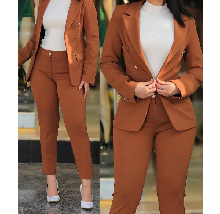 Blazer Women's Suits Elegant Pants Long Sleeved Coat Solid Color Fashion Versatile Casual Set Summer New 2023 Y2k Clothes Blazer Women's Suits Elegant Pants Long Sleeved Coat Solid Color Fashion Versatile Casual Set Summer New 2023 Y2k Clothes