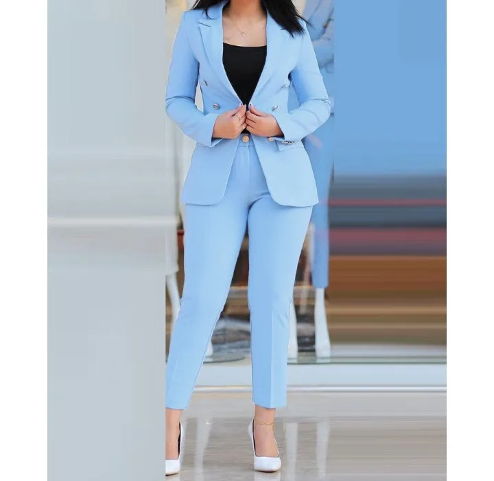 Blazer Women's Suits Elegant Pants Long Sleeved Coat Solid Color Fashion Versatile Casual Set Summer New 2023 Y2k Clothes Blazer Women's Suits Elegant Pants Long Sleeved Coat Solid Color Fashion Versatile Casual Set Summer New 2023 Y2k Clothes