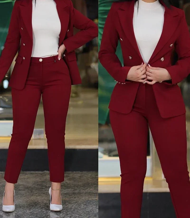 Blazer Women's Suits Elegant Pants Long Sleeved Coat Solid Color Fashion Versatile Casual Set Summer New 2023 Y2k Clothes