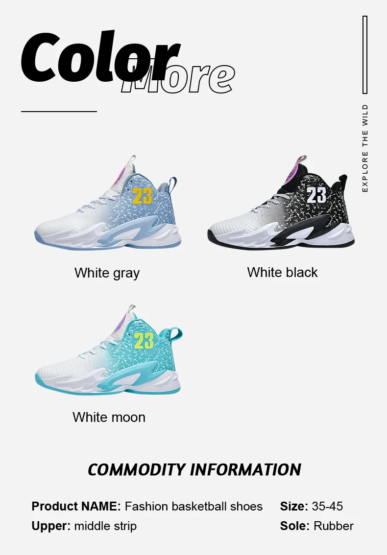 Men Basketball Shoes Breathable Men Non Slip Outdoor Fashion Unisex Sneakers