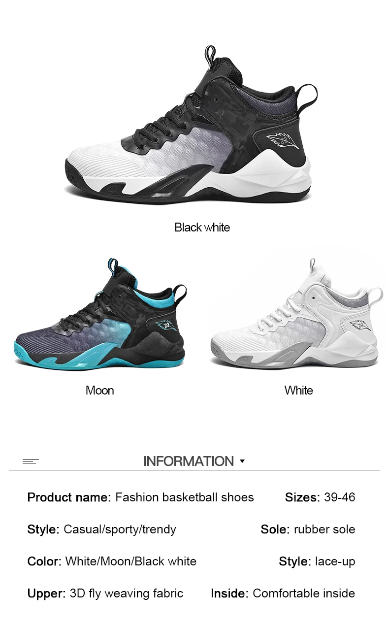 Men's Basketball Shoes Breathable Non-Slip Sneakers Fashionable Sports