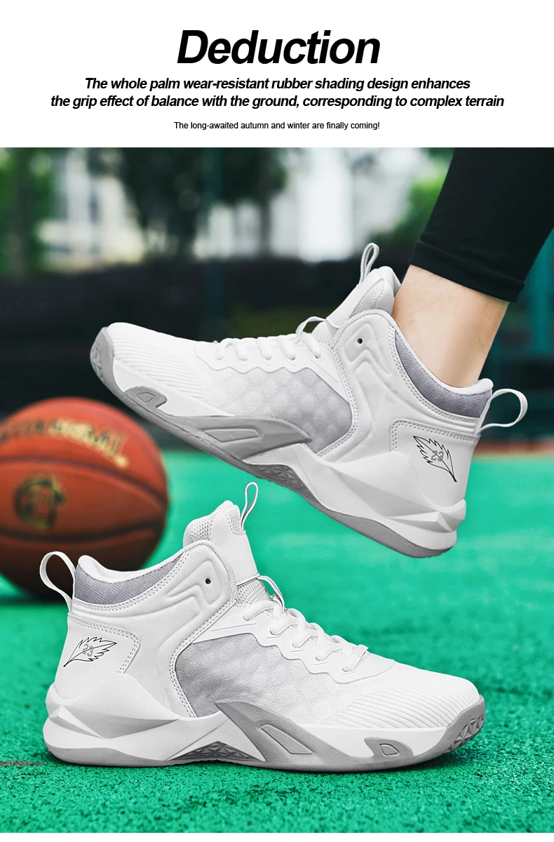 Men's Basketball Shoes Breathable Non-Slip Sneakers Fashionable Sports