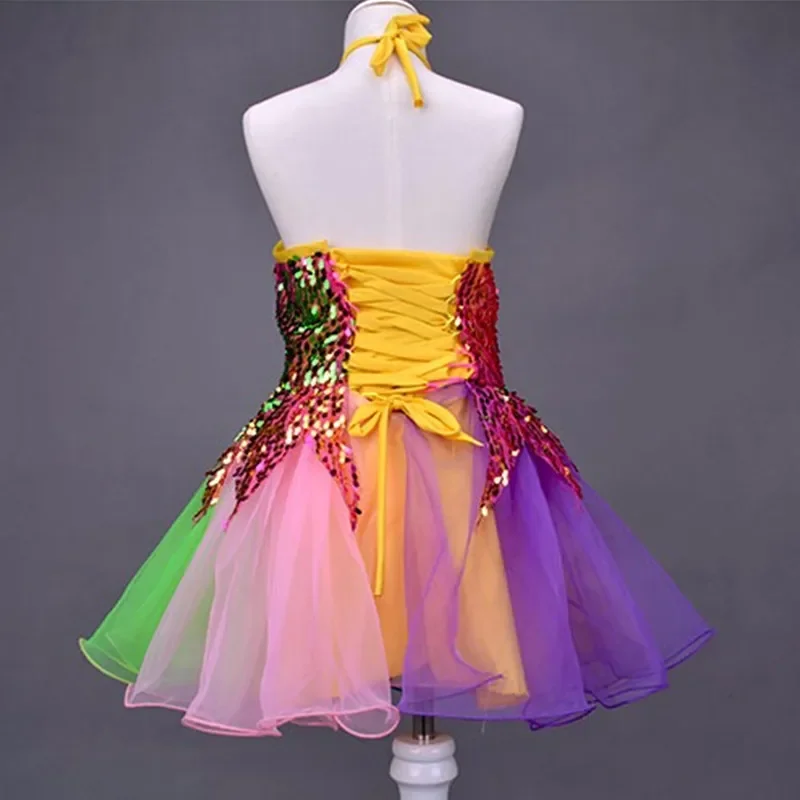 Fashion Princess Girl Dress Children Costume Summer Stage Sequin Tutu Baby Clothes Robe Fille Party Dance Kids Dresses Vestidos