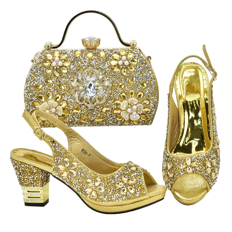 New Arrival Nigerian Party Shoes with Bag Set Decorated with Rhinestone Shoes for Women 2024 Designer Luxury Wedding Shoes Bride New Arrival Nigerian Party Shoes with Bag Set Decorated with Rhinestone Shoes for Women 2024 Designer Luxury Wedding Shoes Bride
