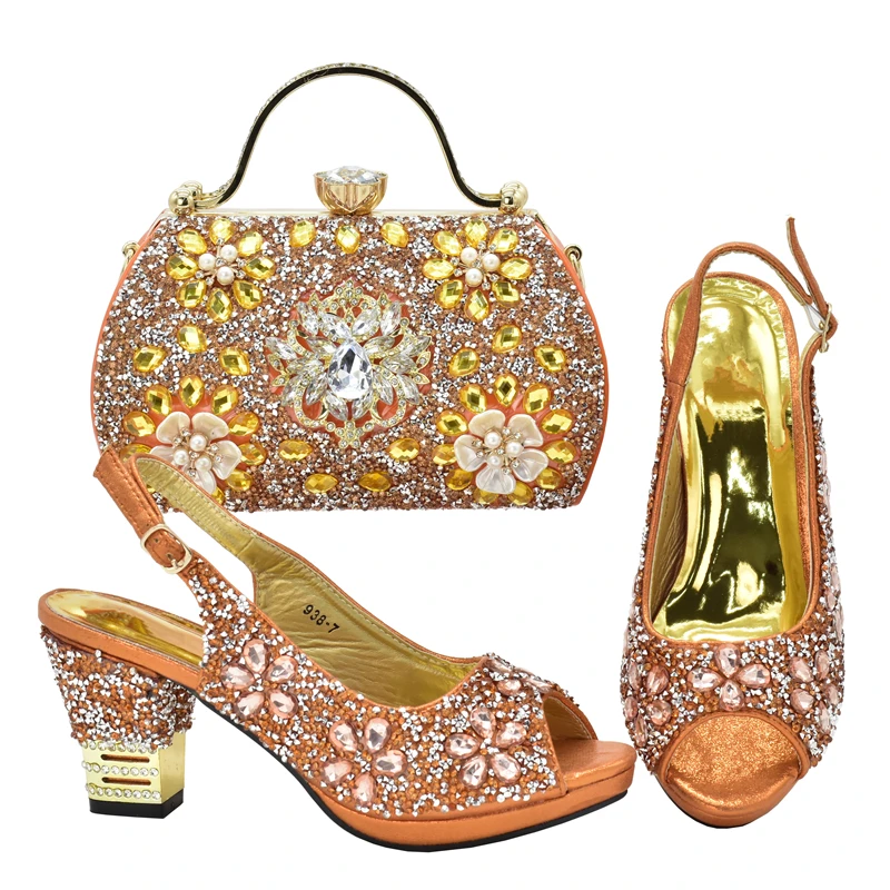 New Arrival Nigerian Party Shoes with Bag Set Decorated with Rhinestone Shoes for Women 2024 Designer Luxury Wedding Shoes Bride New Arrival Nigerian Party Shoes with Bag Set Decorated with Rhinestone Shoes for Women 2024 Designer Luxury Wedding Shoes Bride