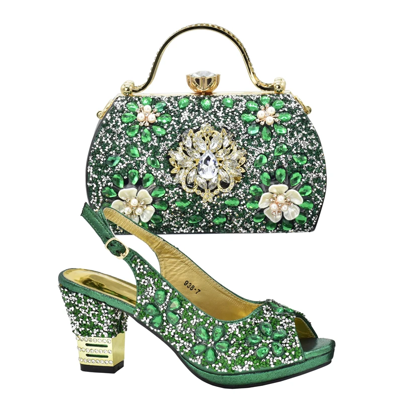 New Arrival Nigerian Party Shoes with Bag Set Decorated with Rhinestone Shoes for Women 2024 Designer Luxury Wedding Shoes Bride New Arrival Nigerian Party Shoes with Bag Set Decorated with Rhinestone Shoes for Women 2024 Designer Luxury Wedding Shoes Bride