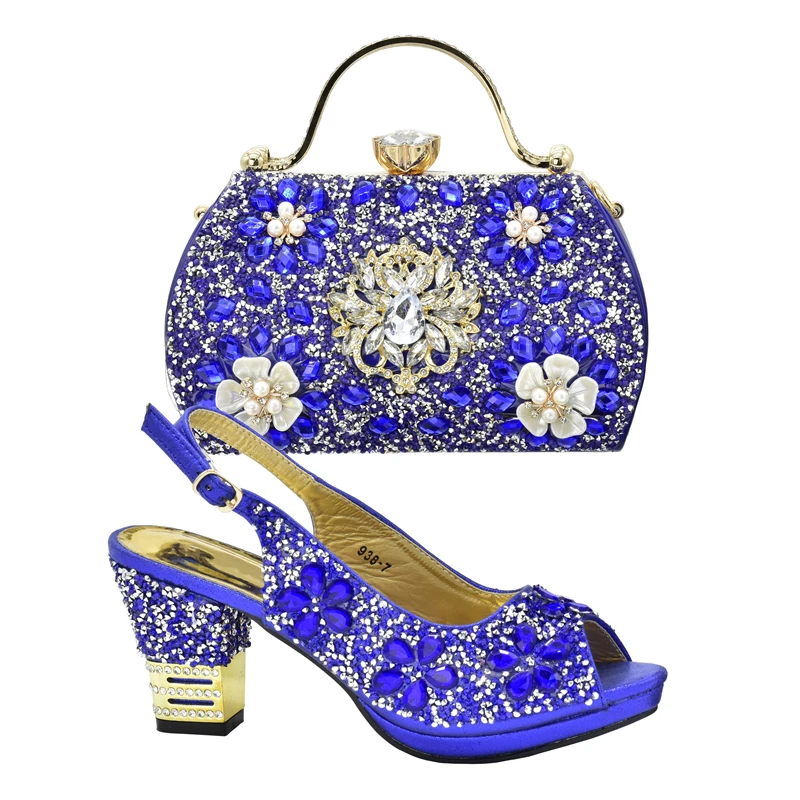 New Arrival Nigerian Party Shoes with Bag Set Decorated with Rhinestone Shoes for Women 2024 Designer Luxury Wedding Shoes Bride New Arrival Nigerian Party Shoes with Bag Set Decorated with Rhinestone Shoes for Women 2024 Designer Luxury Wedding Shoes Bride