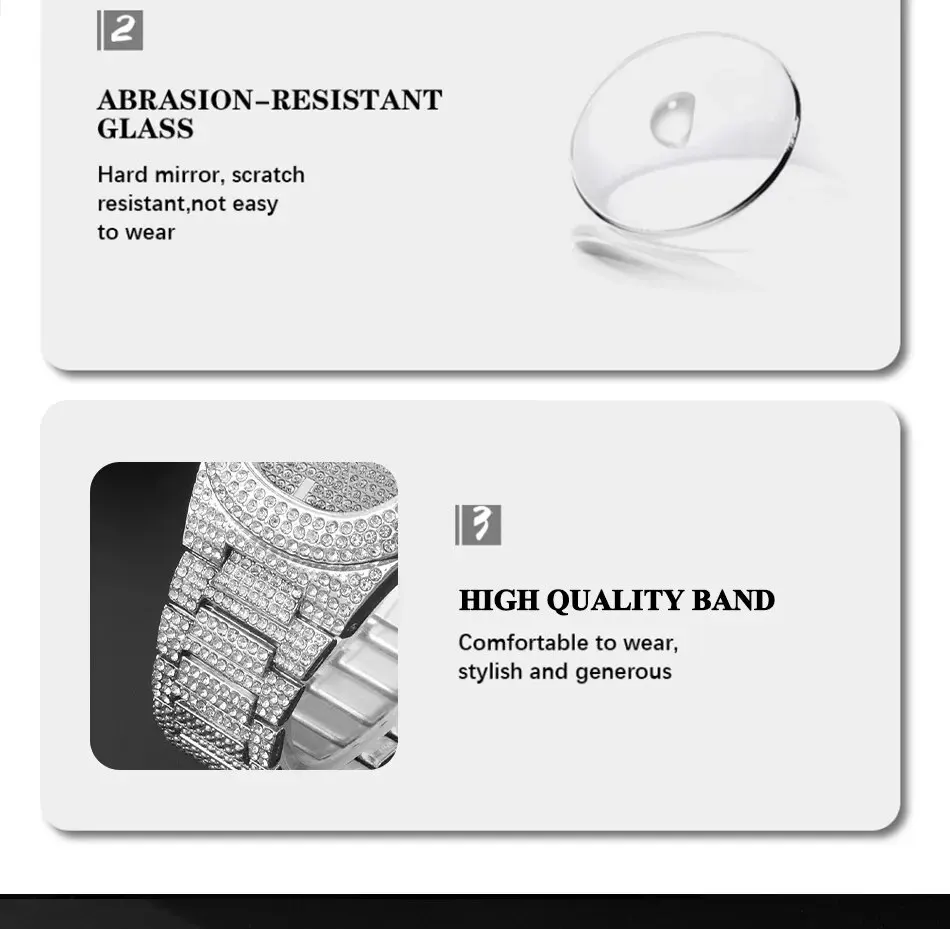 Luxury Fashion Mens Stainless Steel Watches Male Sports Quartz Wristwatch Calendar Luminous Clock Men Business Casual Watch