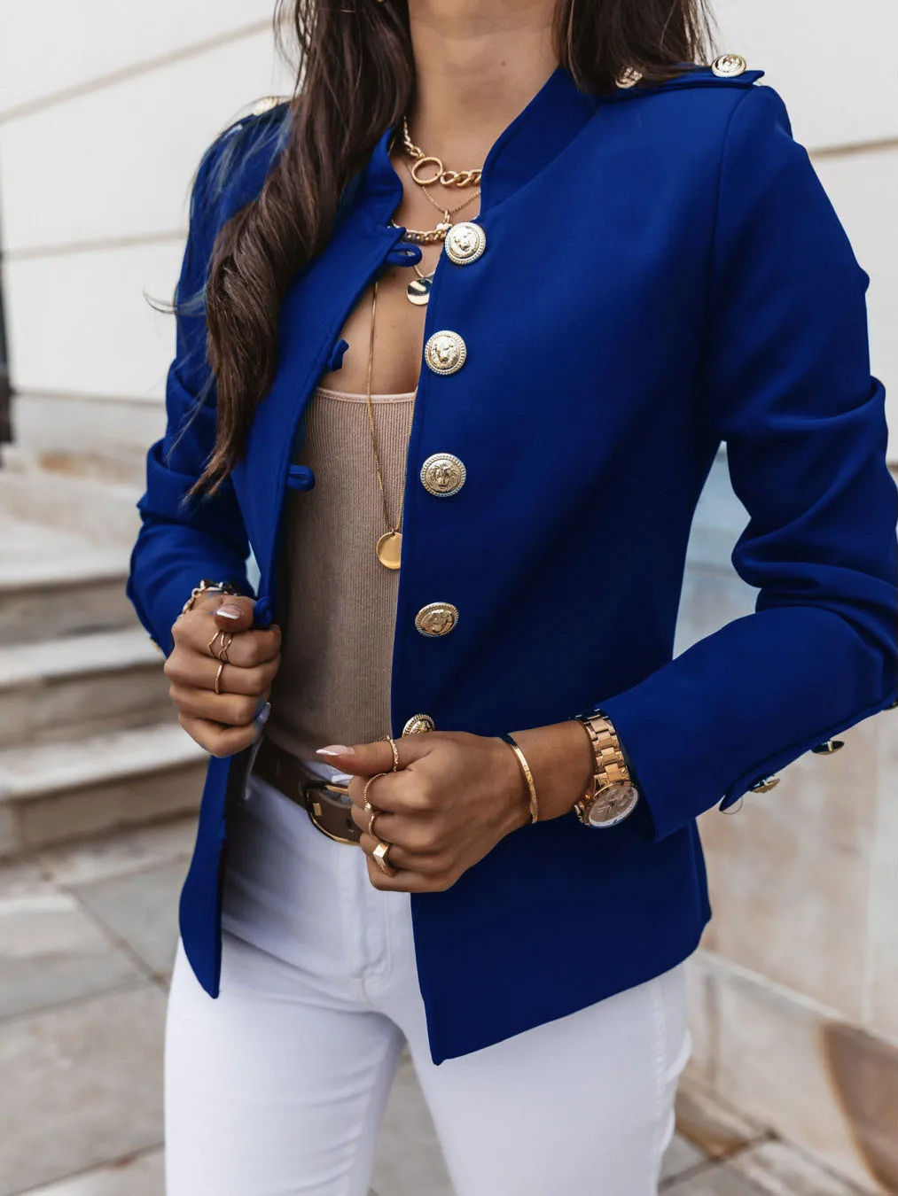 Casual O-neck Long Sleeve Jacket Outerwear Office Lady Spring Autumn Fashion Elegant Solid Blazer Coat For Women 2024 Female Top Casual O-neck Long Sleeve Jacket Outerwear Office Lady Spring Autumn Fashion Elegant Solid Blazer Coat For Women 2024 Female Top