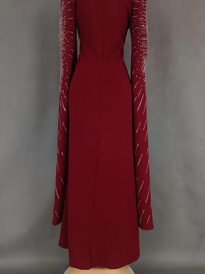 Elegant African Dresses for Women Luxury Diamonds Evening Party Dress Dubai Abaya Kaftan Wedding Gown Ankara Dashiki Vestidos