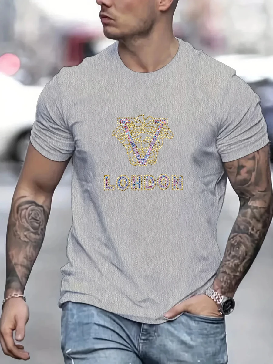 High Quality Summer Luxury people head Print V Letter T-Shirt Cotton Men Women Fashion Short Sleeve Tops Tee High-end Designer