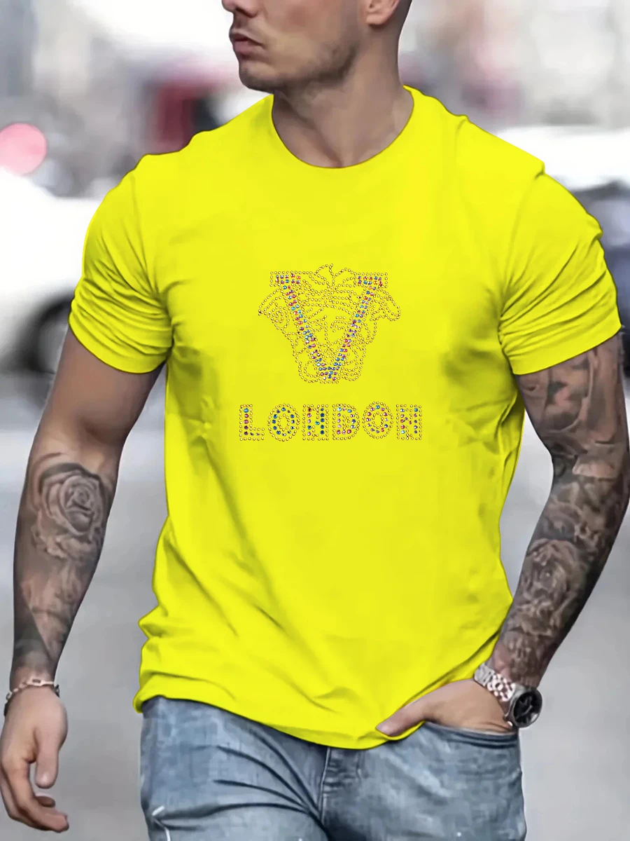 High Quality Summer Luxury people head Print V Letter T-Shirt Cotton Men Women Fashion Short Sleeve Tops Tee High-end Designer