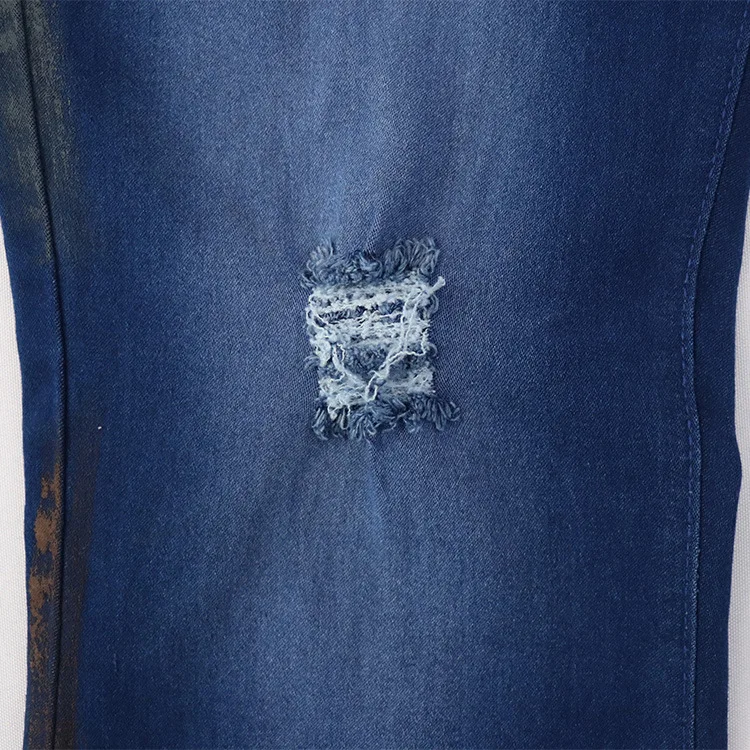 Two Piece Set Women Cowboy Suit Jean Jacket Single Breasted Turndown Collar Hole Flare Pants Female Outfits Casual Ensemble