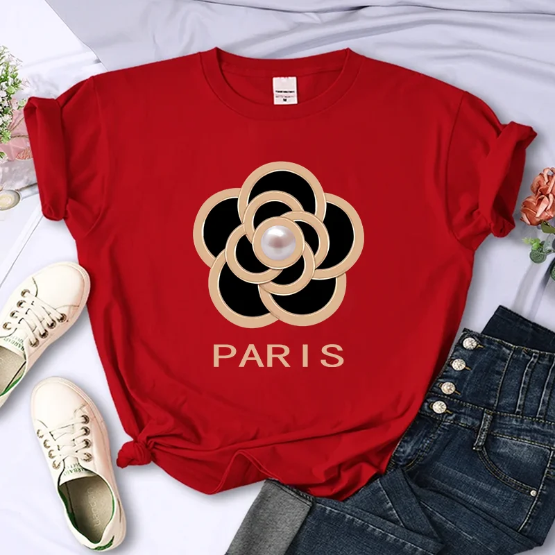Luxury Brand Flower For Women's High-Quality Summer Printing T-shirt 100% Cotton Casual Oversized Y2k Personality Sleeve O-neck Luxury Brand Flower For Women's High-Quality Summer Printing T-shirt 100% Cotton Casual Oversized Y2k Personality Sleeve O-neck
