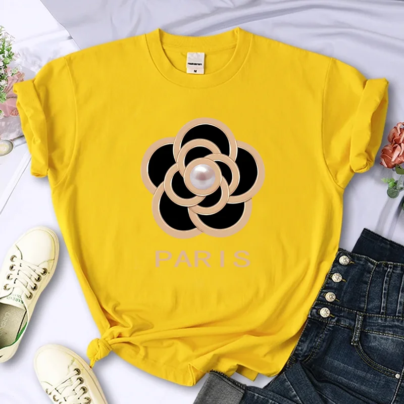 Luxury Brand Flower For Women's High-Quality Summer Printing T-shirt 100% Cotton Casual Oversized Y2k Personality Sleeve O-neck Luxury Brand Flower For Women's High-Quality Summer Printing T-shirt 100% Cotton Casual Oversized Y2k Personality Sleeve O-neck