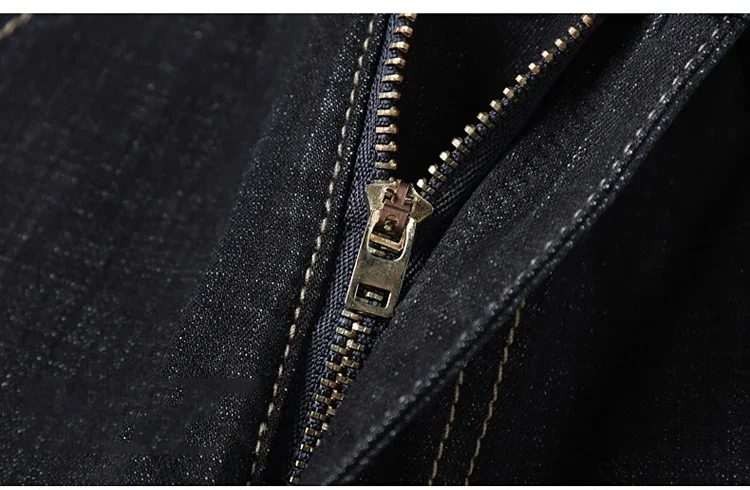 2025 New Stretch Jeans Men's Regular Classic Business Slim Trousers Black Blue Straight Male Brand Clothing Pants Size 28-40