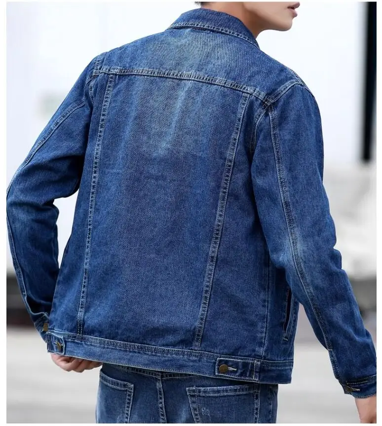 Summer New Men Pure Colour Denim Jacket Single-breasted Lapel Daily Casual Coats Summer New Men Pure Colour Denim Jacket Single-breasted Lapel Daily Casual Coats