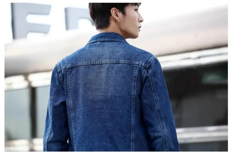 Summer New Men Pure Colour Denim Jacket Single-breasted Lapel Daily Casual Coats Summer New Men Pure Colour Denim Jacket Single-breasted Lapel Daily Casual Coats