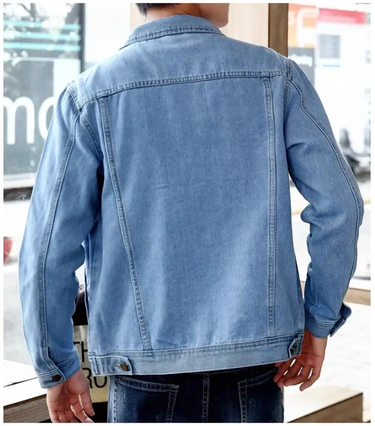 Summer New Men Pure Colour Denim Jacket Single-breasted Lapel Daily Casual Coats Summer New Men Pure Colour Denim Jacket Single-breasted Lapel Daily Casual Coats