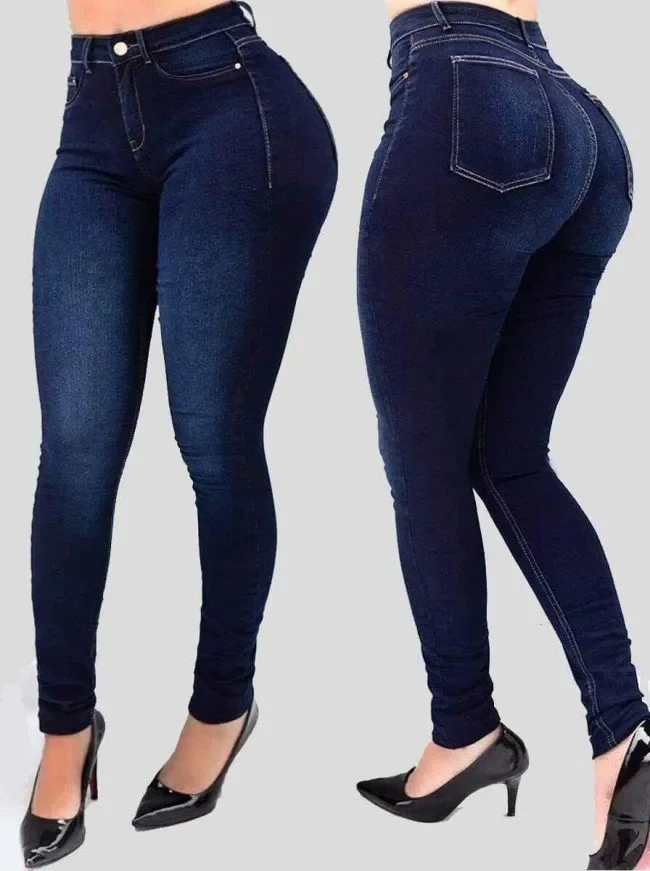 Woman's pure color jeans denim high waist jeans street play cultivate one's morality pants shaping figure with high waist jeans Woman's pure color jeans denim high waist jeans street play cultivate one's morality pants shaping figure with high waist jeans