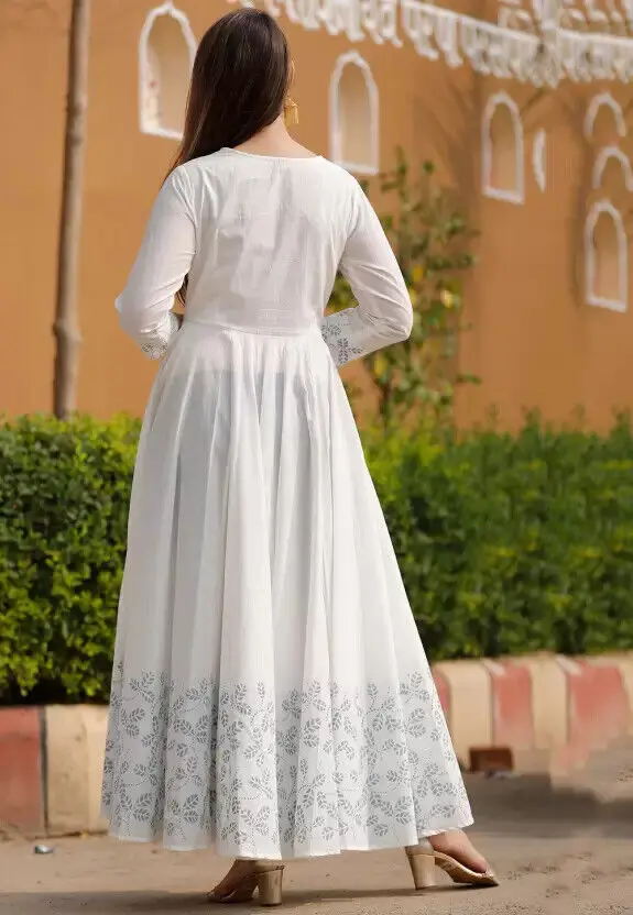 Designer Anarkali Kurta Gown Dress Bollywood Women's Beautiful Kurti Dupatta Set