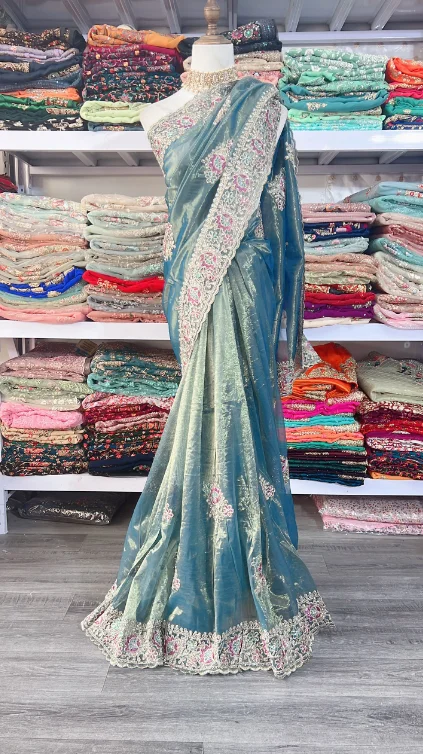 India Imports Nail Bead Sari Clothing Nepal 6-meter Large Sari India Imports Nail Bead Sari Clothing Nepal 6-meter Large Sari