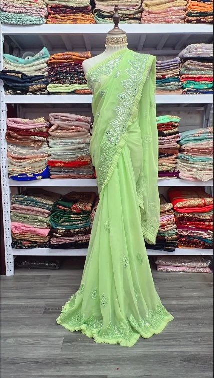 India Imports Nail Bead Sari Clothing Nepal 6-meter Large Sari India Imports Nail Bead Sari Clothing Nepal 6-meter Large Sari
