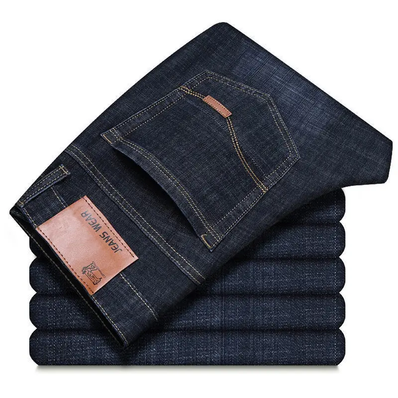 2025 Men NEW Men's Fashion Business Jeans Classic Style Casual Stretch Slim Jean Pants Male Brand Denim Trousers Black Blue Mens 2025 Men NEW Men's Fashion Business Jeans Classic Style Casual Stretch Slim Jean Pants Male Brand Denim Trousers Black Blue Mens