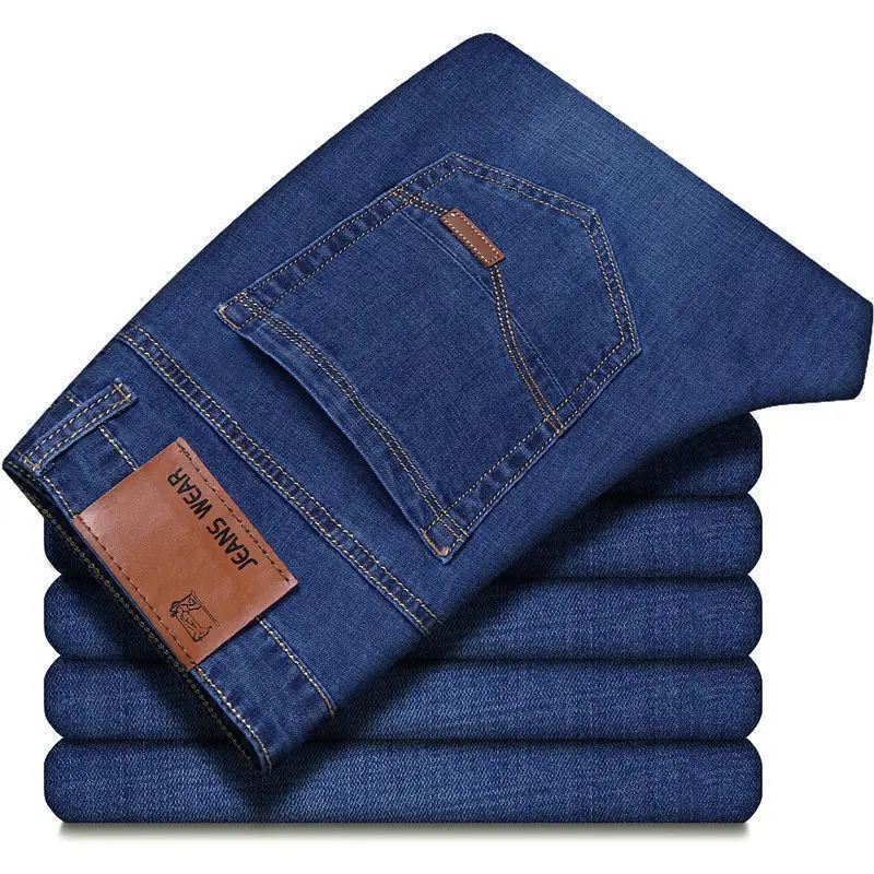 2025 Men NEW Men's Fashion Business Jeans Classic Style Casual Stretch Slim Jean Pants Male Brand Denim Trousers Black Blue Mens 2025 Men NEW Men's Fashion Business Jeans Classic Style Casual Stretch Slim Jean Pants Male Brand Denim Trousers Black Blue Mens