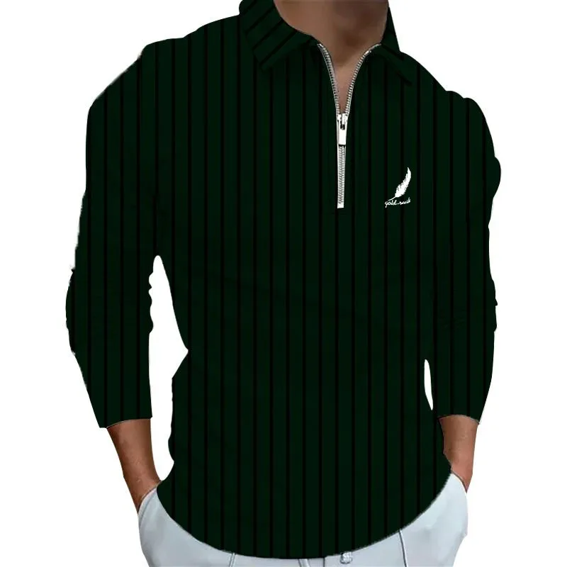 Sportswear Business Casual Men's Polo Shirt Long Sleeve Party Outdoor Office Fall & Winter Print Turndown Zipper Polyester Sportswear Business Casual Men's Polo Shirt Long Sleeve Party Outdoor Office Fall & Winter Print Turndown Zipper Polyester
