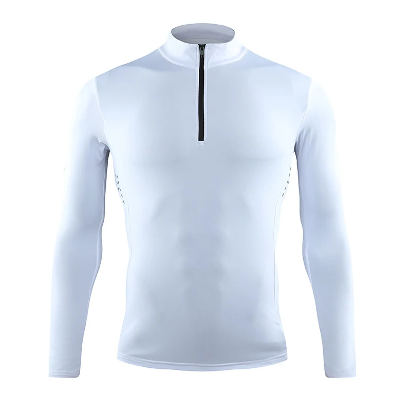 Quick Dry breathable Running Shirt Men Bodybuilding Sport T-shirt Long Sleeve zipper stand collar Gym Fitness T shirt Quick Dry breathable Running Shirt Men Bodybuilding Sport T-shirt Long Sleeve zipper stand collar Gym Fitness T shirt