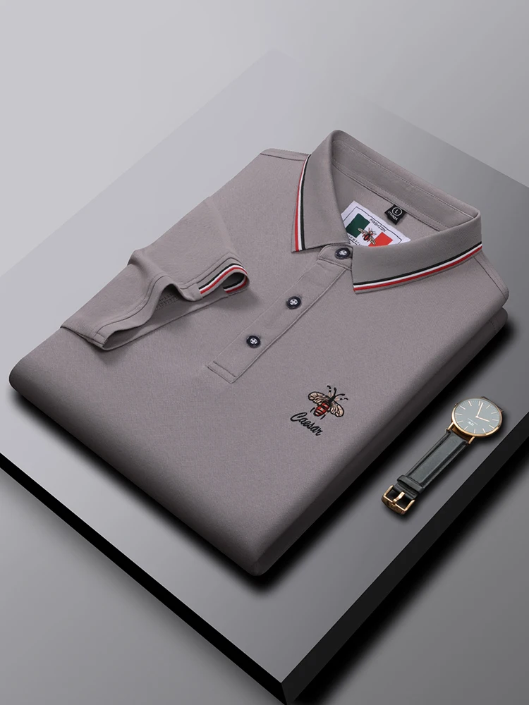 Luxury summer men's short sleeved senior designer Little Bee exquisite embroidery POLO shirt brand cotton breathable T-shirt top