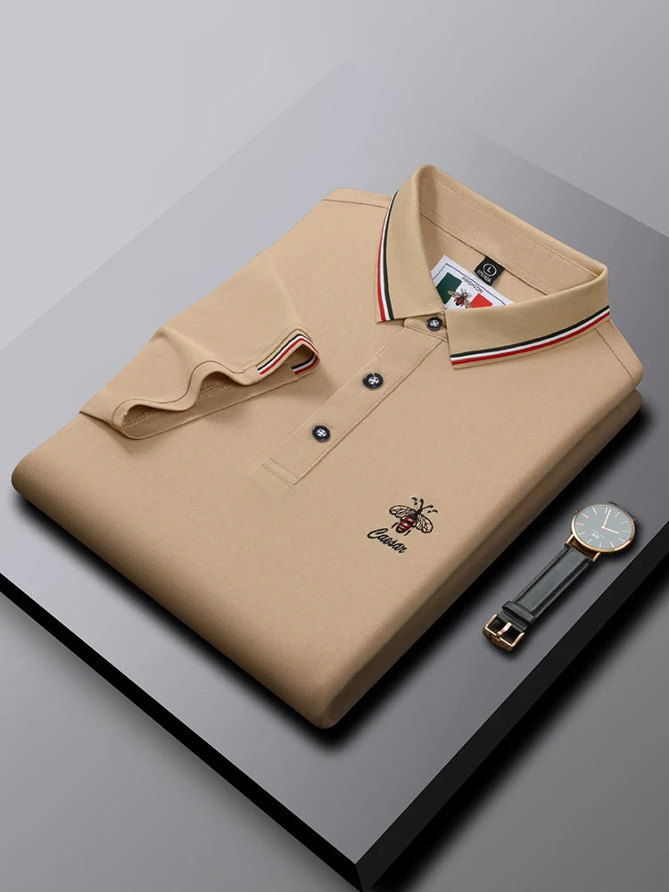 Luxury summer men's short sleeved senior designer Little Bee exquisite embroidery POLO shirt brand cotton breathable T-shirt top