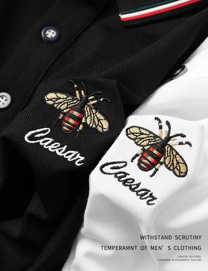 Luxury summer men's short sleeved senior designer Little Bee exquisite embroidery POLO shirt brand cotton breathable T-shirt top