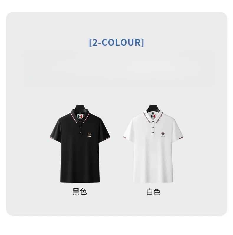 Luxury summer men's short sleeved senior designer Little Bee exquisite embroidery POLO shirt brand cotton breathable T-shirt top