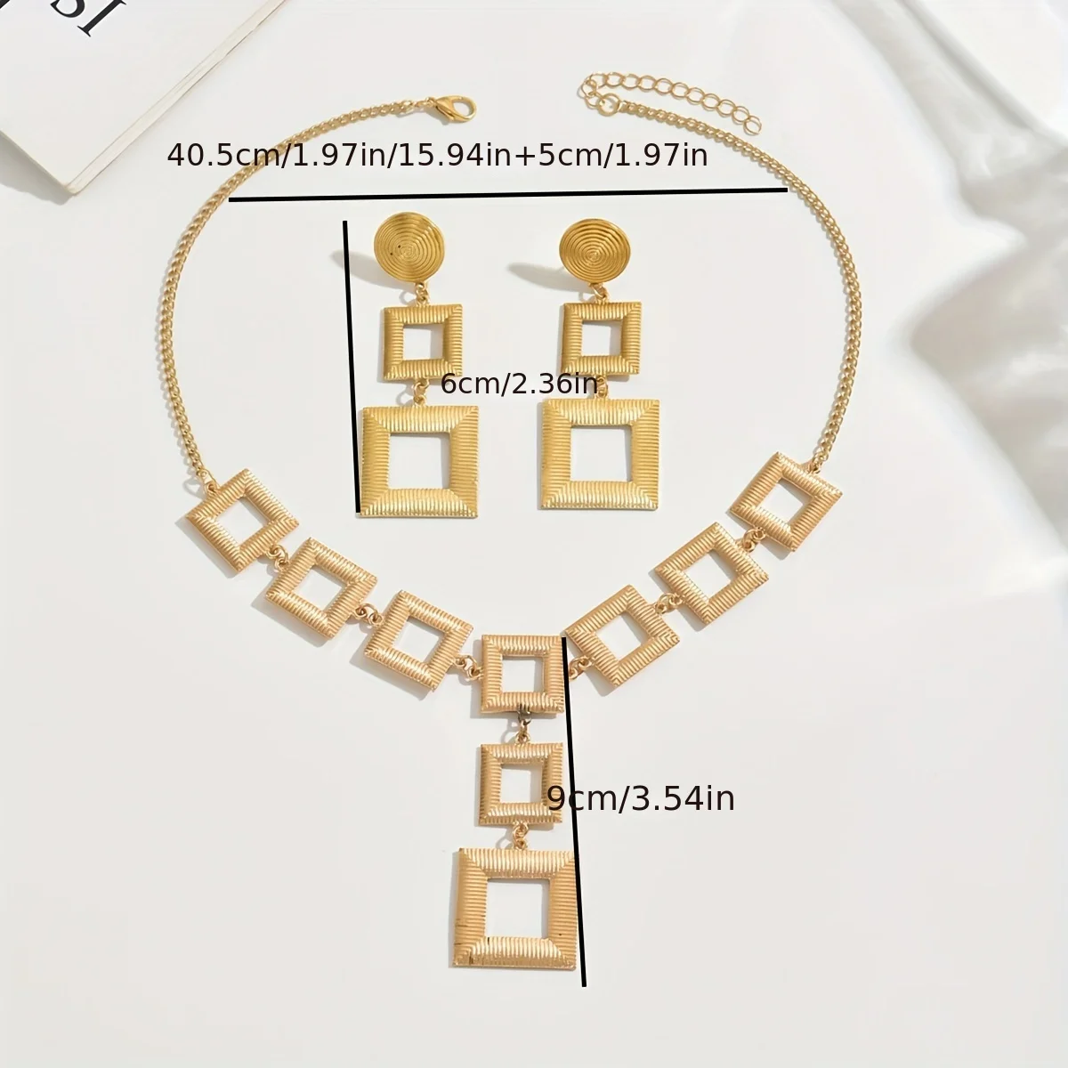 Lxalry 14K Gold Geometric Set, Electroplated Necklace & Earrings, Hypoallergenic 316L, Gift For Everyday Chic To Evening Glamour Lxalry 14K Gold Geometric Set, Electroplated Necklace & Earrings, Hypoallergenic 316L, Gift For Everyday Chic To Evening Glamour