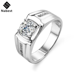 Nabest GRA Certificate VVS1 D 3EX 1CT Moissanite Wedding Rings Real 925 Sterling Silver Lab Grown Diamond Men Ring Fine Jewelry