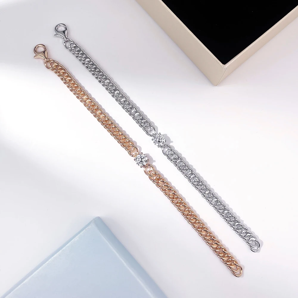 Serenity 1ct D Color Moissanite Bracelet for Women Men S925 Sterling Silver 6mm Wide Cuban Couples Hand Chain Plated 18K Hip Hop Serenity 1ct D Color Moissanite Bracelet for Women Men S925 Sterling Silver 6mm Wide Cuban Couples Hand Chain Plated 18K Hip Hop