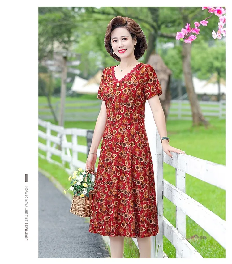 Elegant Women Dress Elegant Casual V-Neck Print Vintage Ladies Mid-Calf High Waist Summer Bohemian Dresses Elegant Women Dress Elegant Casual V-Neck Print Vintage Ladies Mid-Calf High Waist Summer Bohemian Dresses