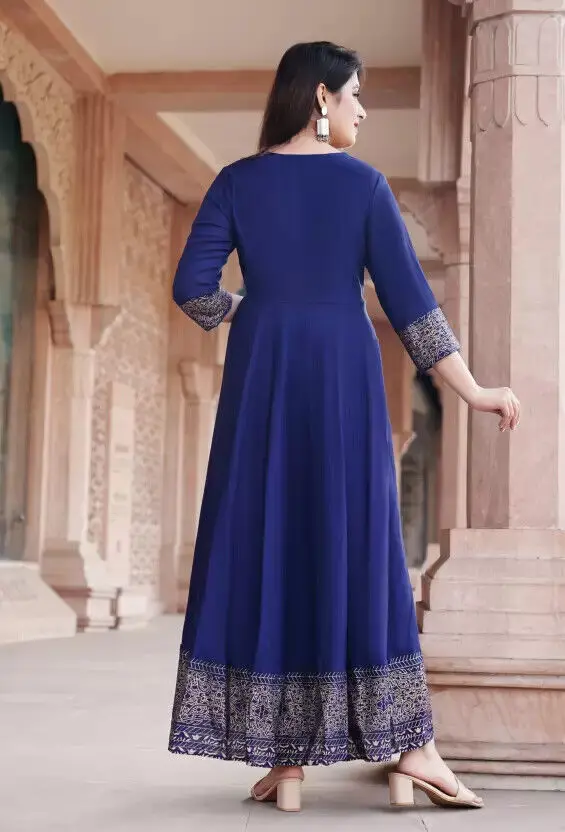 Women Cotton Anarkali Kurta Dupatta Set Indian Kurti Gown Dress Women Cotton Anarkali Kurta Dupatta Set Indian Kurti Gown Dress