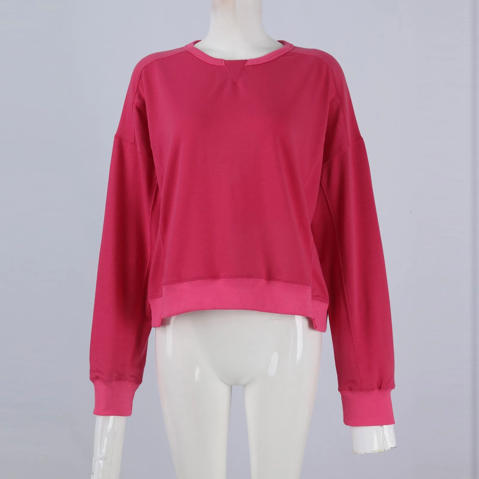 Autumn Women'S Long-Sleeved Simple Tops T-Shirts Round Neck Loose Solid Color Fashion Women'S New Sweatshirt Clothing 2024 Autumn Women'S Long-Sleeved Simple Tops T-Shirts Round Neck Loose Solid Color Fashion Women'S New Sweatshirt Clothing 2024