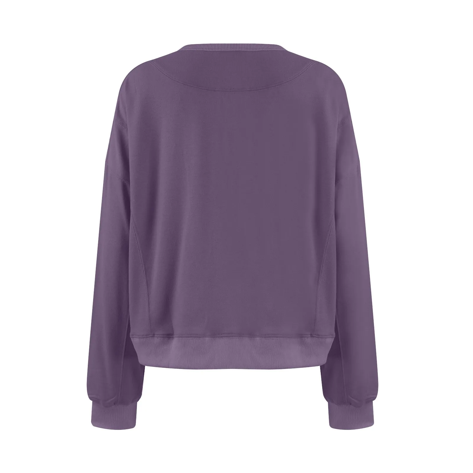 Autumn Women'S Long-Sleeved Simple Tops T-Shirts Round Neck Loose Solid Color Fashion Women'S New Sweatshirt Clothing 2024 Autumn Women'S Long-Sleeved Simple Tops T-Shirts Round Neck Loose Solid Color Fashion Women'S New Sweatshirt Clothing 2024