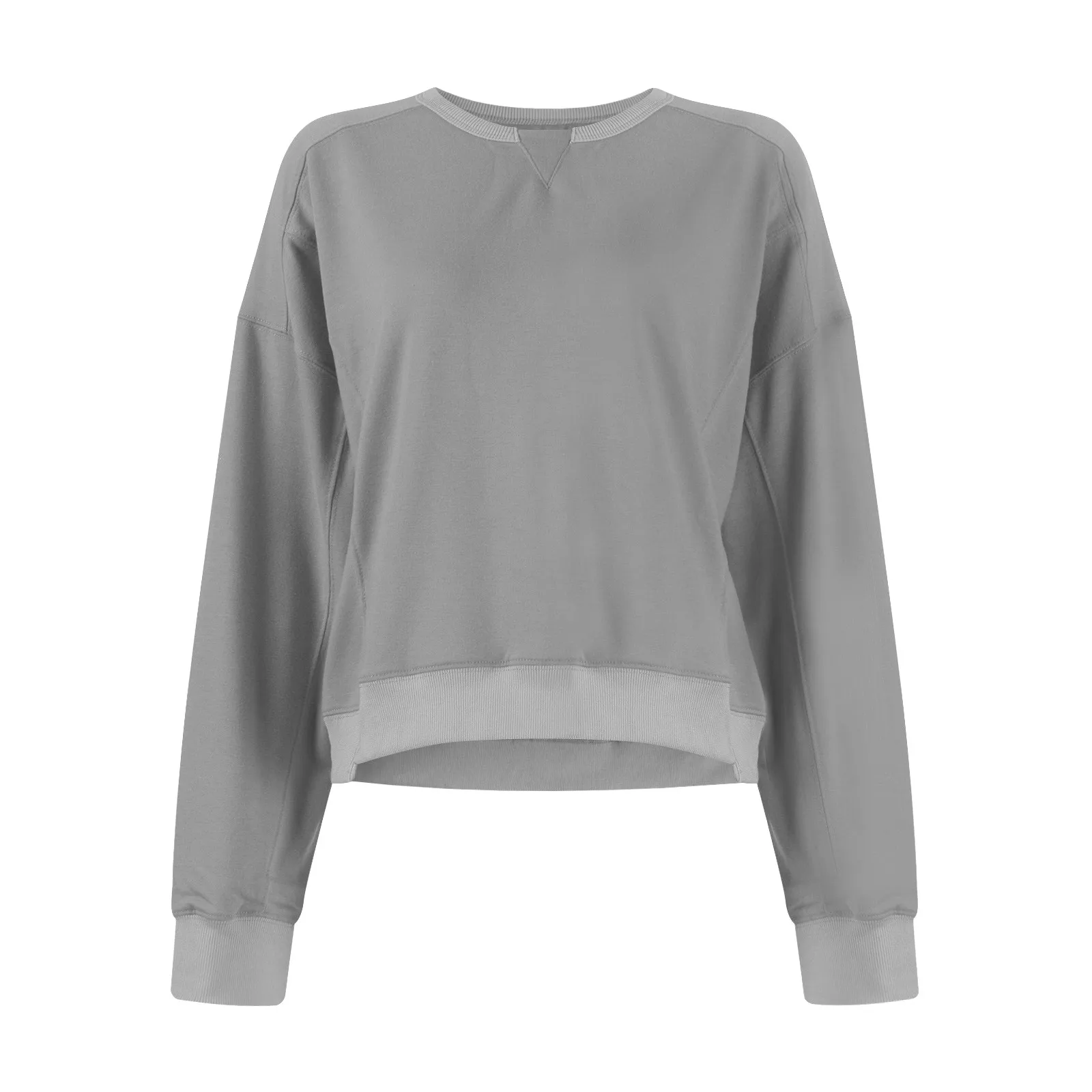 Autumn Women'S Long-Sleeved Simple Tops T-Shirts Round Neck Loose Solid Color Fashion Women'S New Sweatshirt Clothing 2024 Autumn Women'S Long-Sleeved Simple Tops T-Shirts Round Neck Loose Solid Color Fashion Women'S New Sweatshirt Clothing 2024