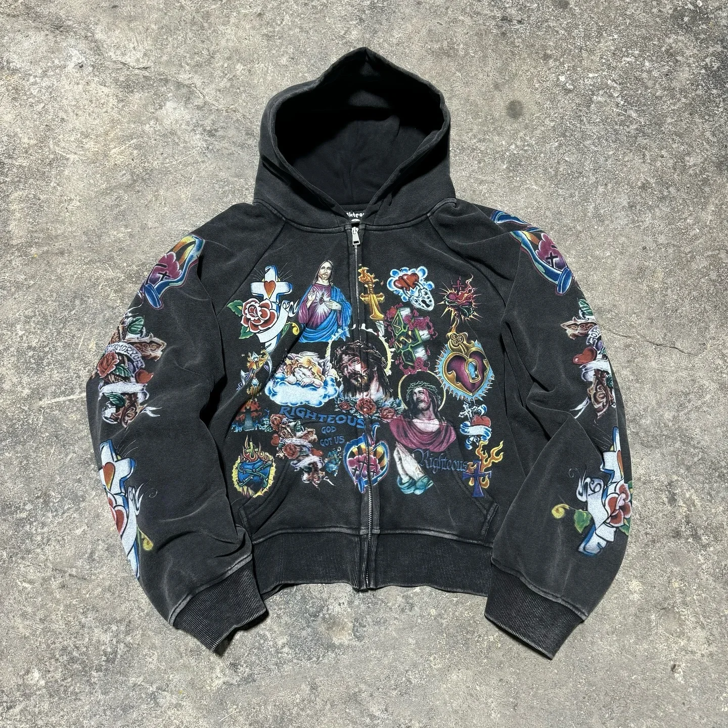 Casual y2k sweatshirt zipper cardigan loose hoodie for women 2024 new versatile printed letters hip-hop geometric pattern
