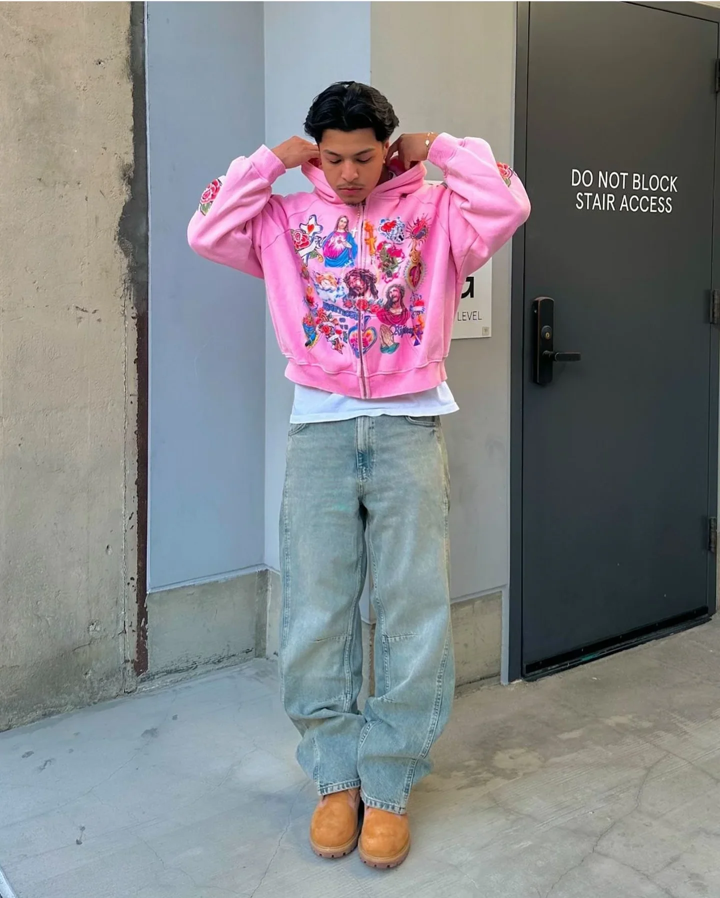 Casual y2k sweatshirt zipper cardigan loose hoodie for women 2024 new versatile printed letters hip-hop geometric pattern